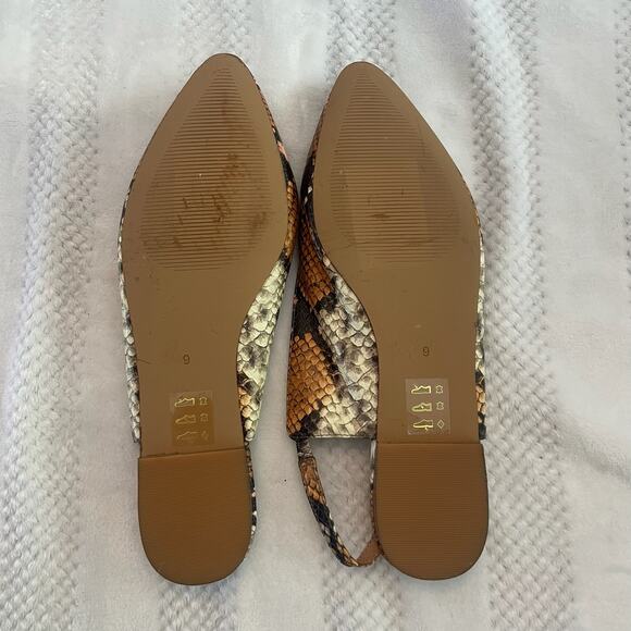 new madewell snake print slingback flats size 9 - Picture 2 of 4